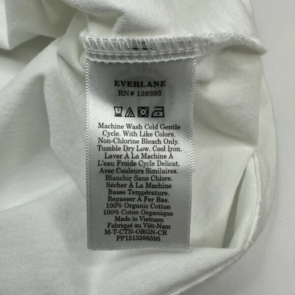 Everlane Mens Organic Cotton Crew Neck T-Shirt White‎ Short Sleeve Size L NWOT - Picture 4 of 9